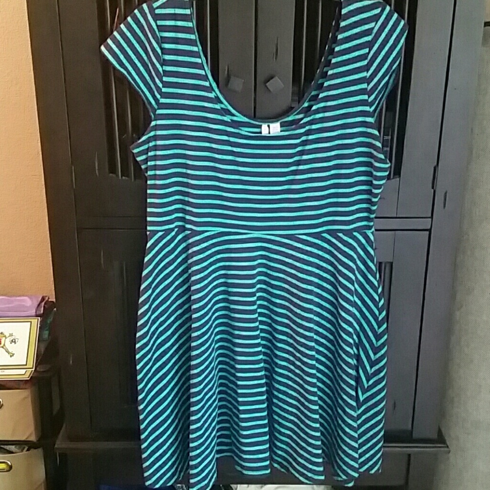 LC Stretch Blue Stripe Dress